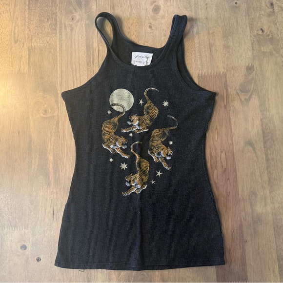 Free People Tiger Moon Tank, Black, S - Picture 3 of 9